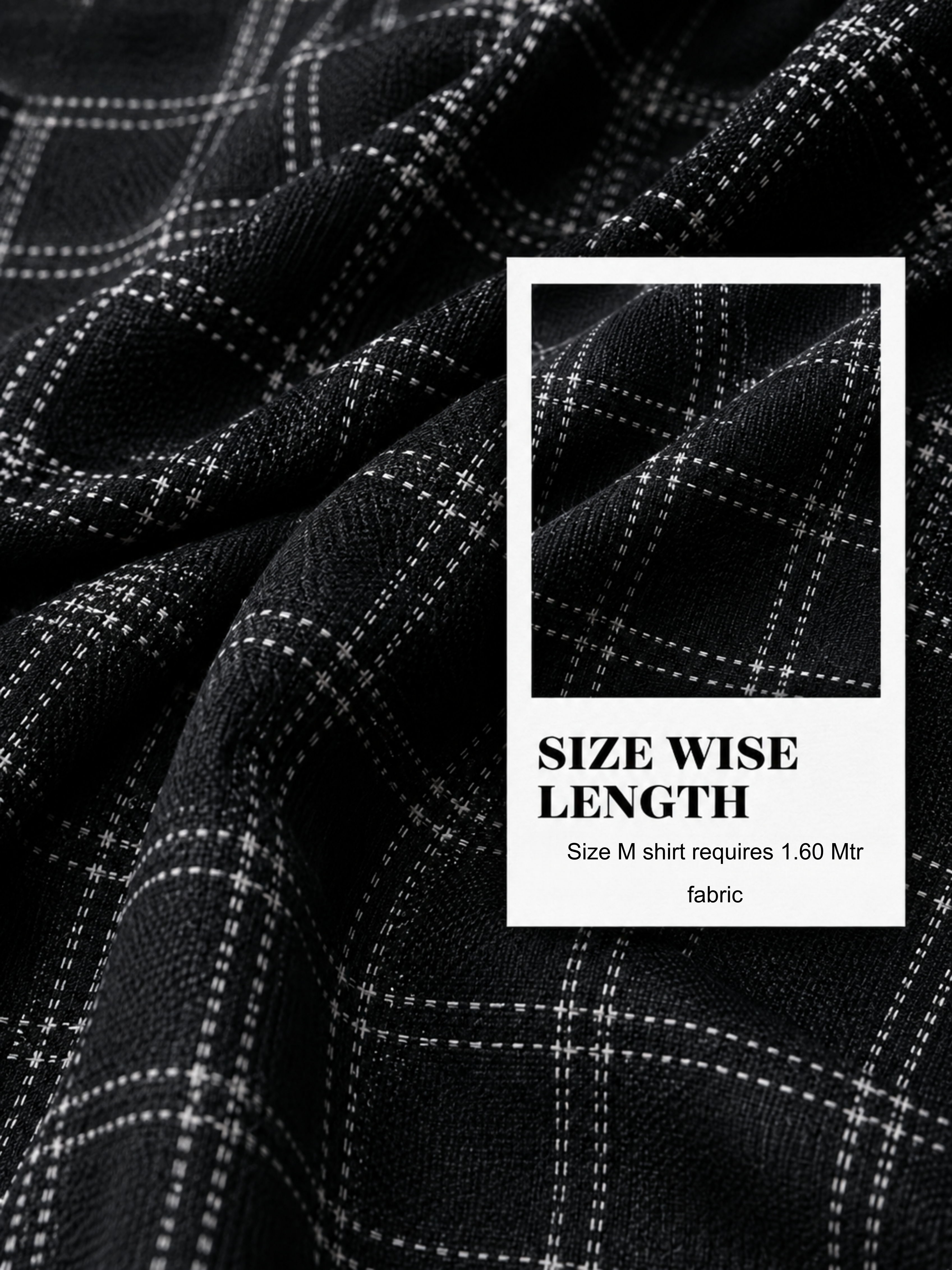 Black Check  Shirt Fabric