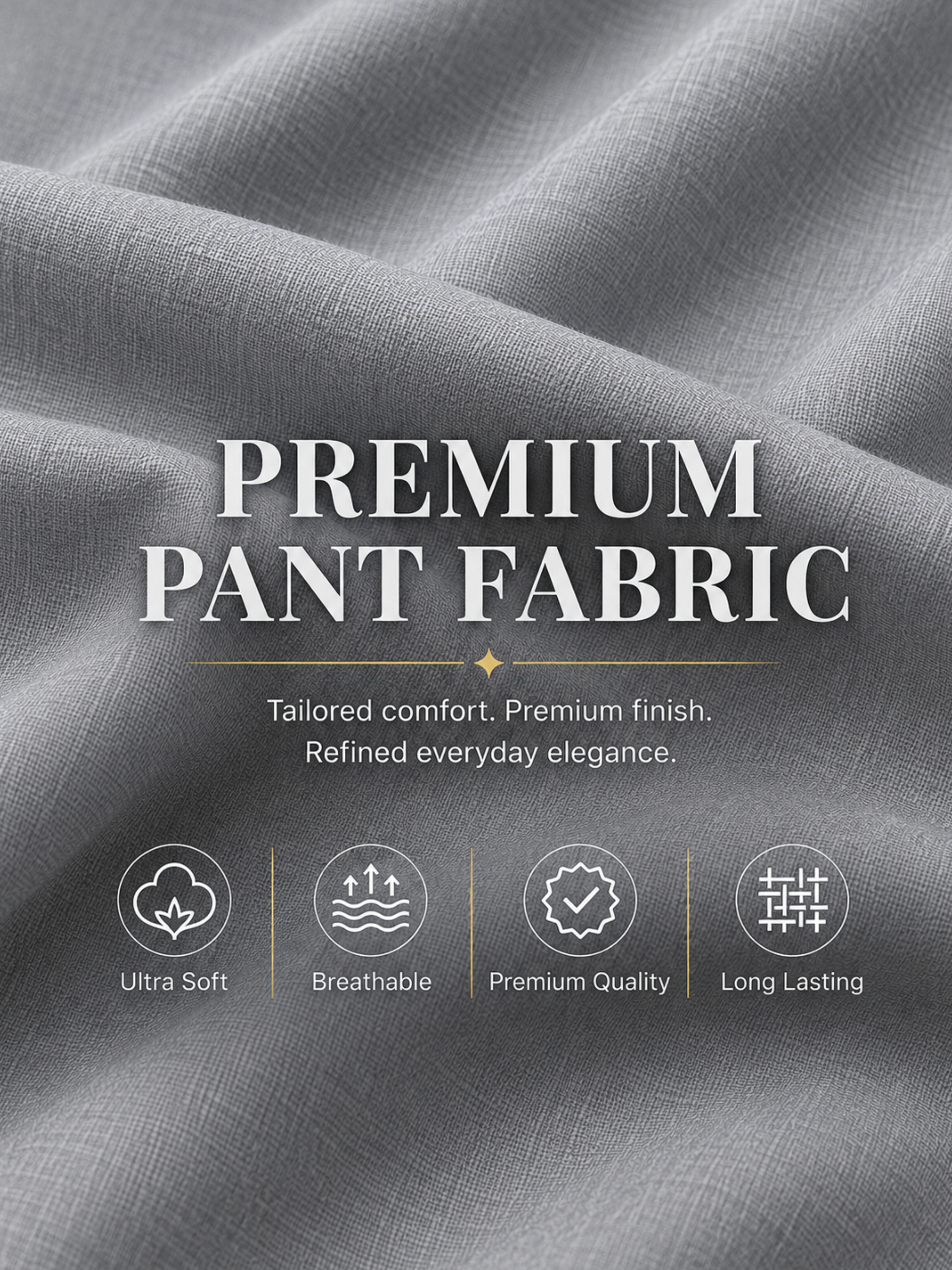 Refined Grey Trouser Fabric