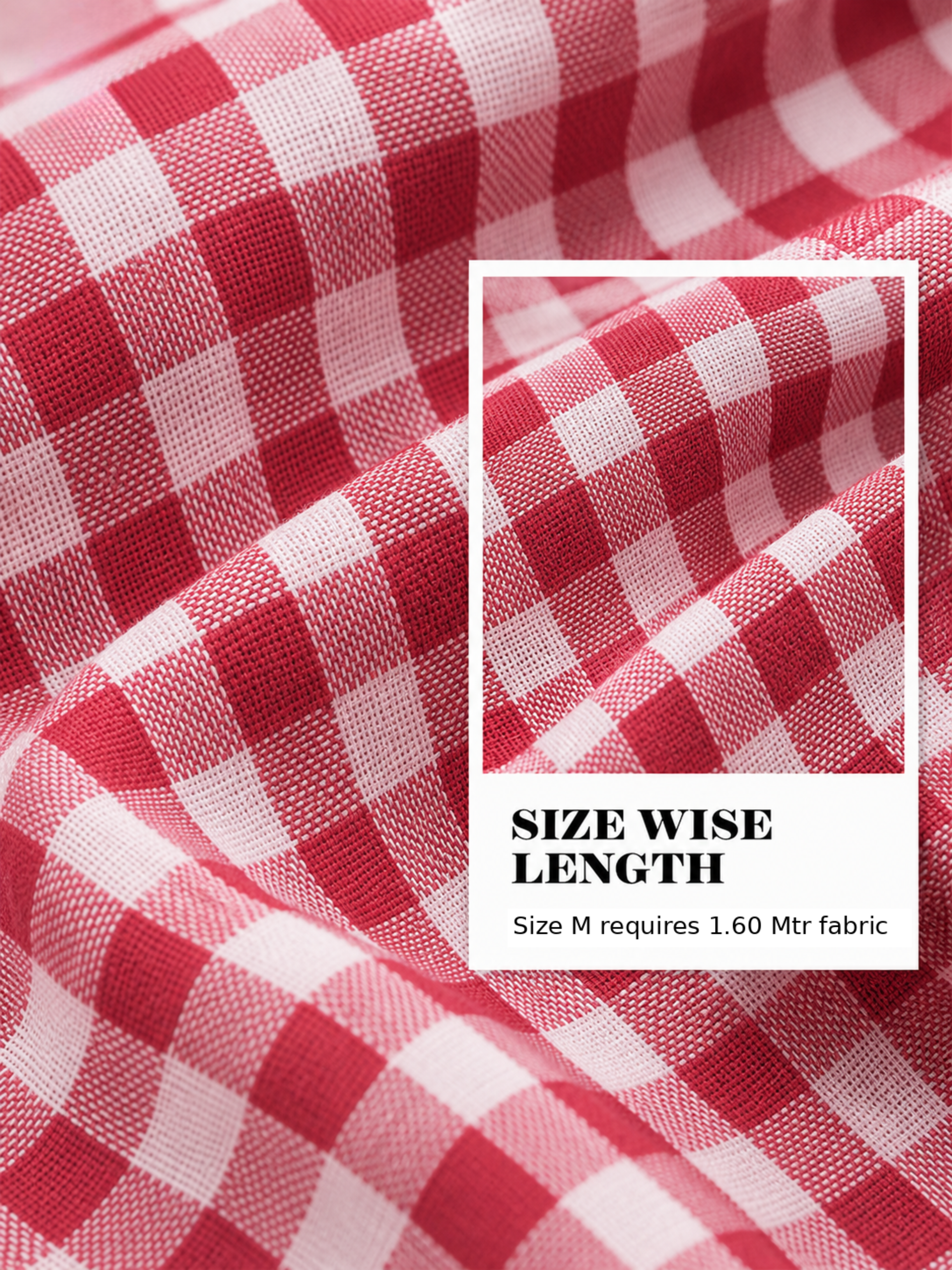 Red & White Check Shirt Fabric