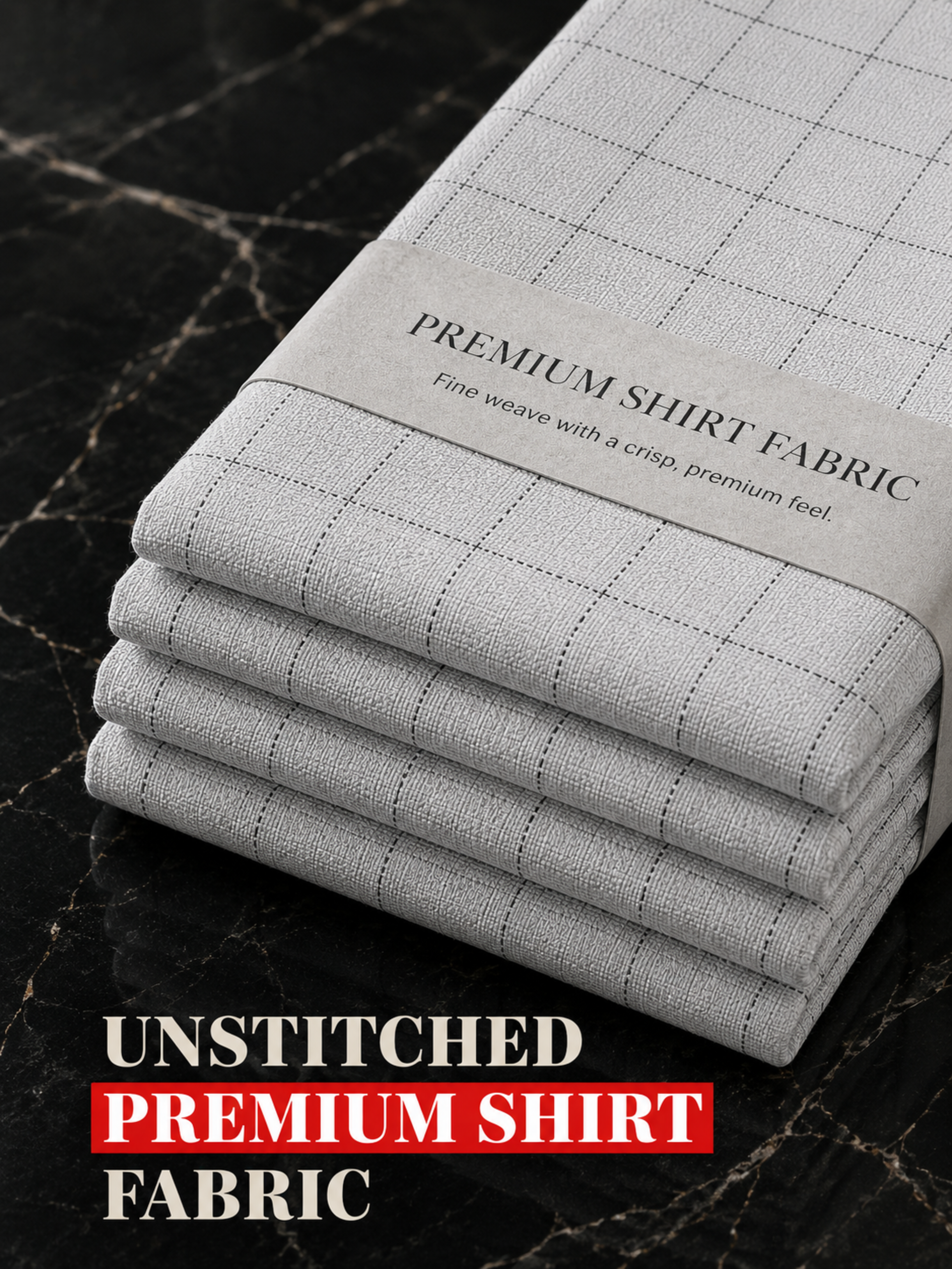White Subtle Check Shirt Fabric
