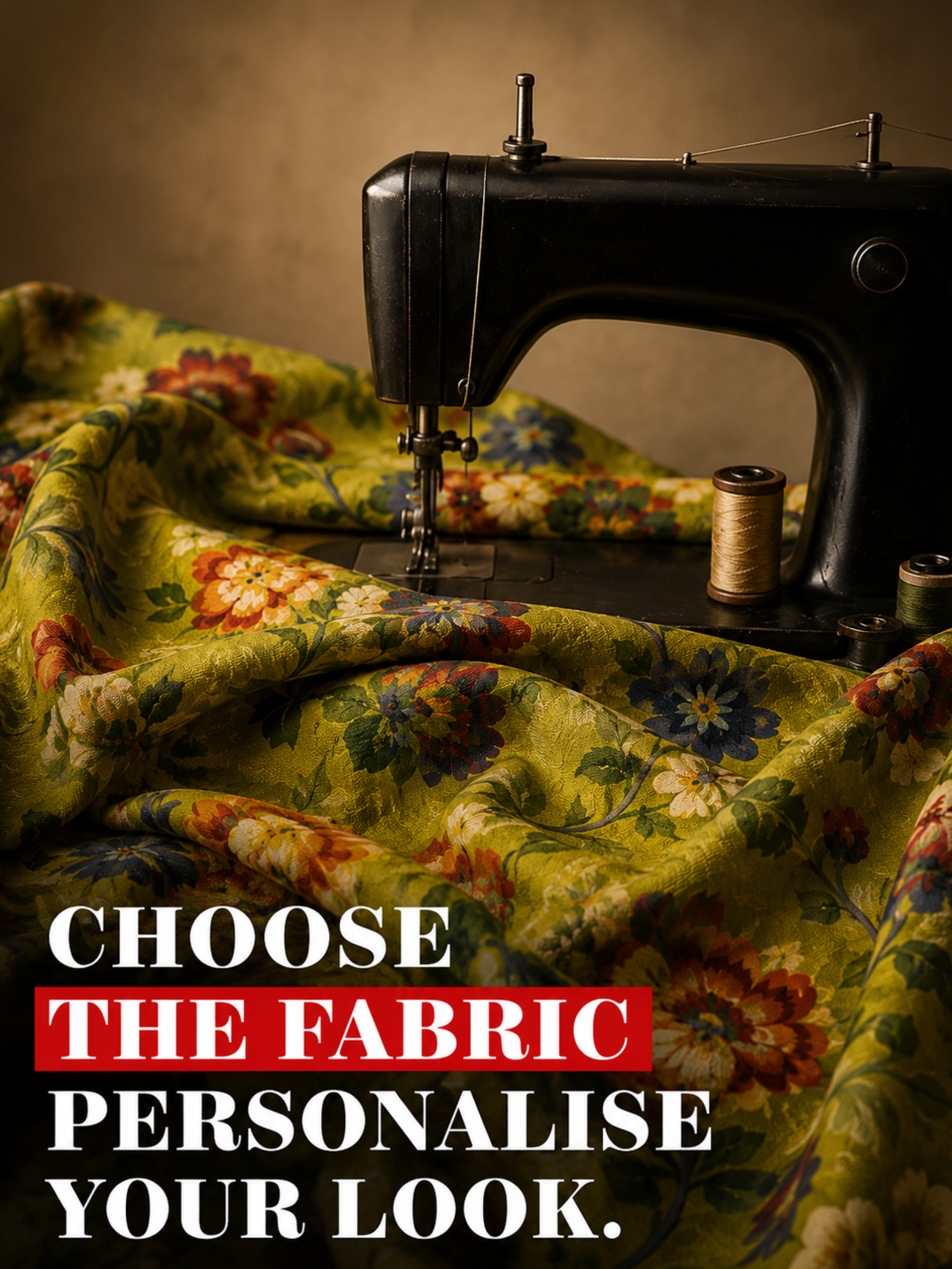Olive Green Floral Unstitched Kurta Fabric