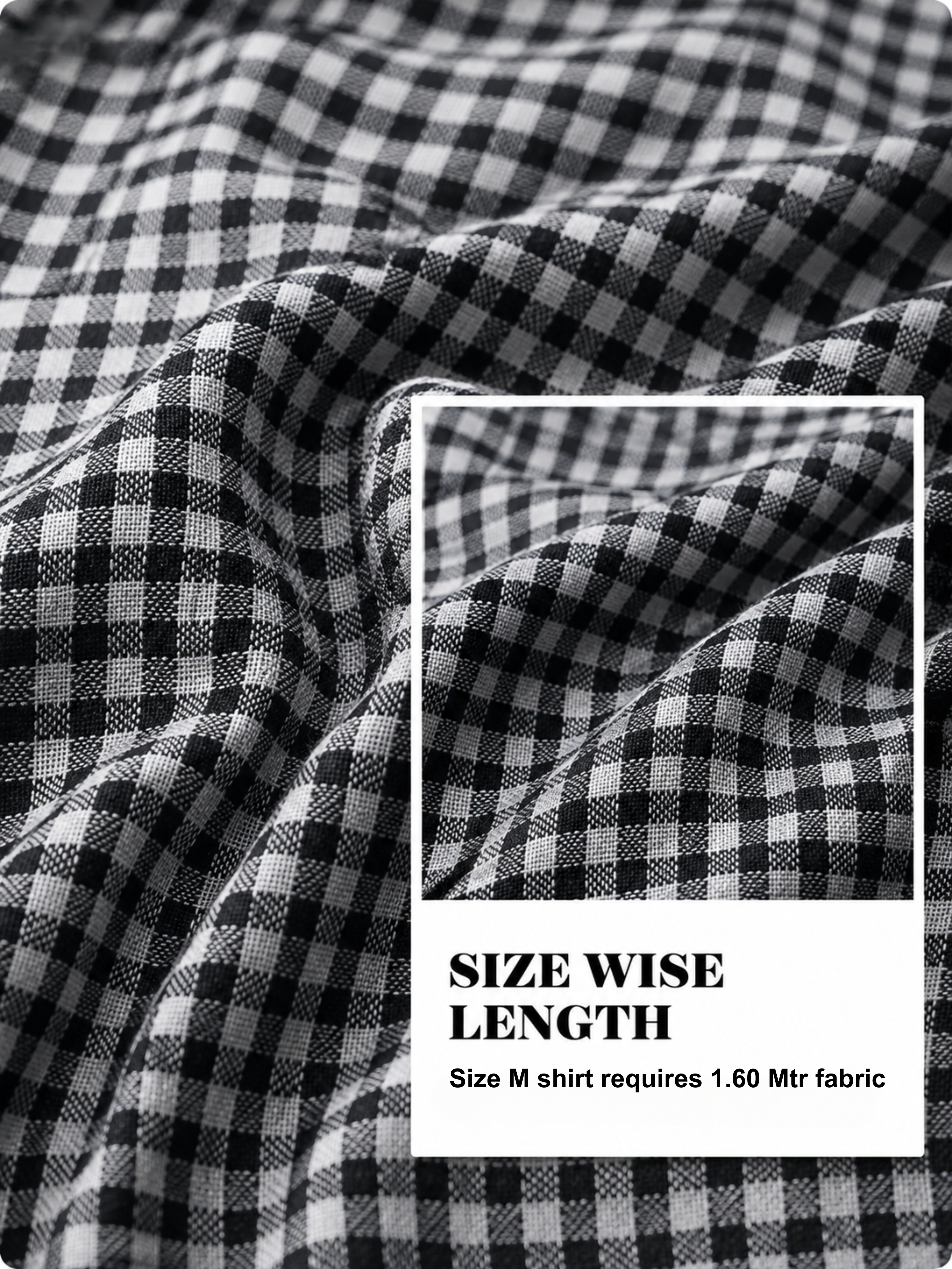 Black & White Micro Check Shirt Fabric