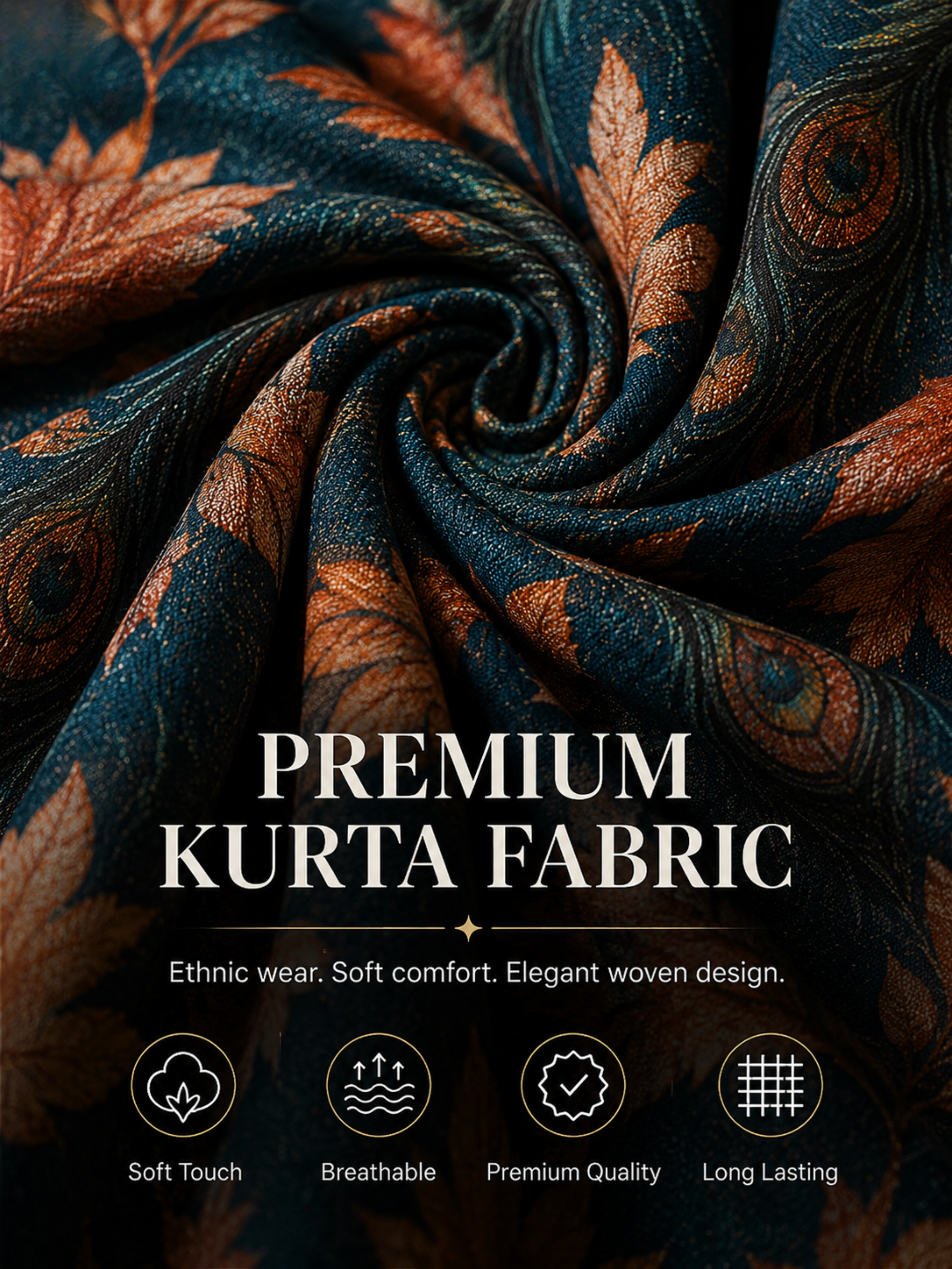 Multicolor Unstitched Kurta Fabric