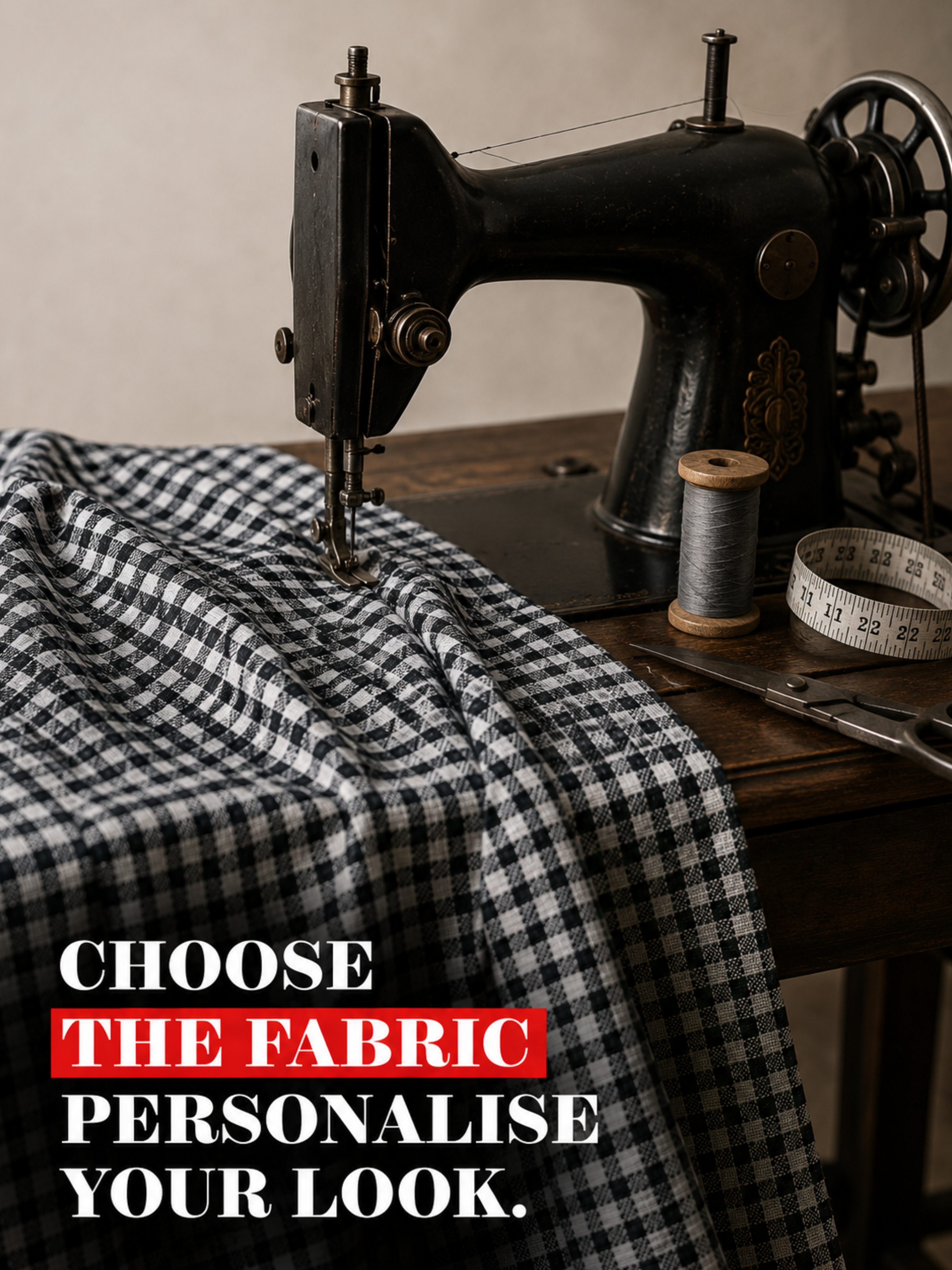 Black & White Micro Check Shirt Fabric