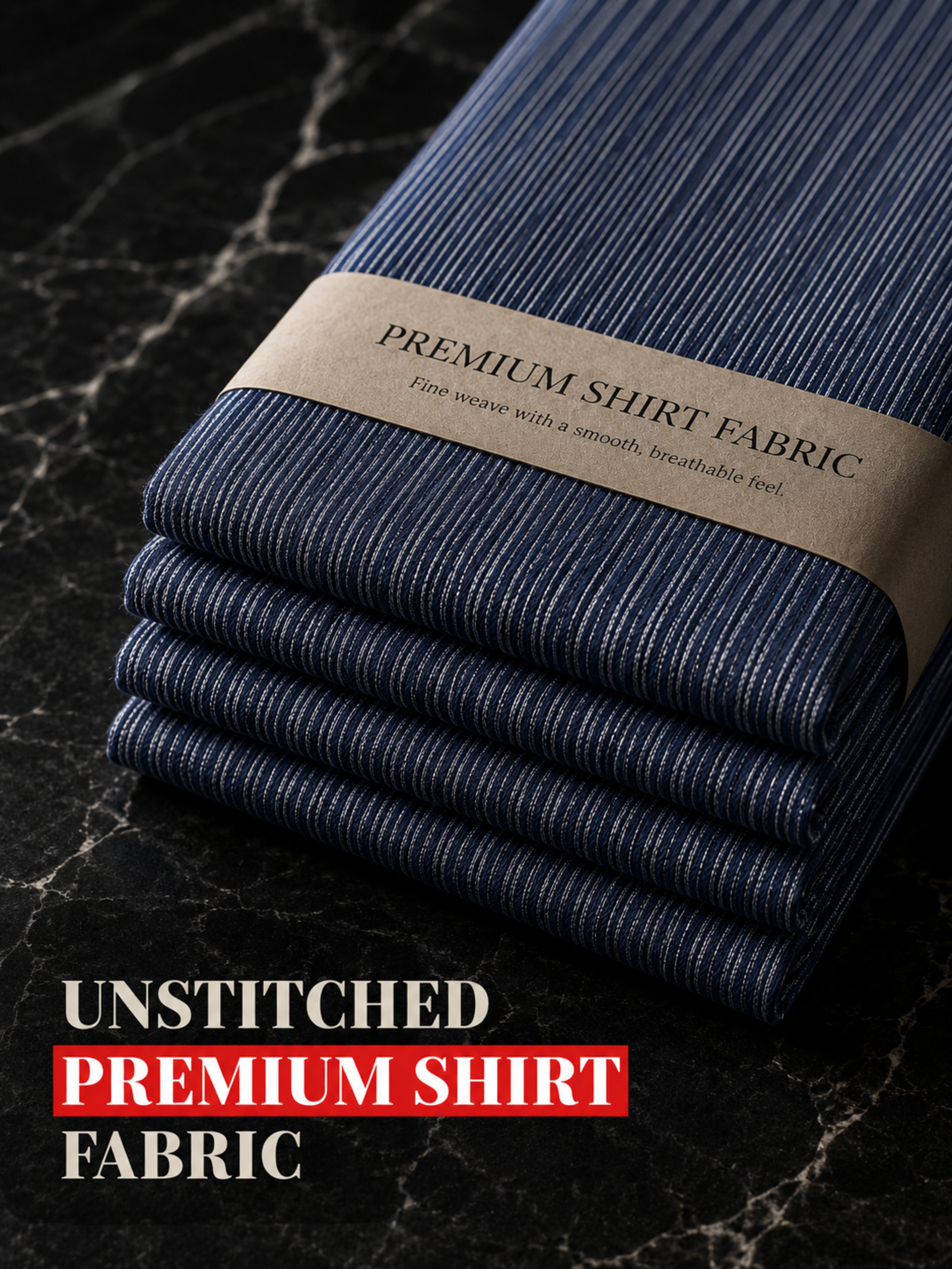Navy Blue Stripe Shirt Fabric