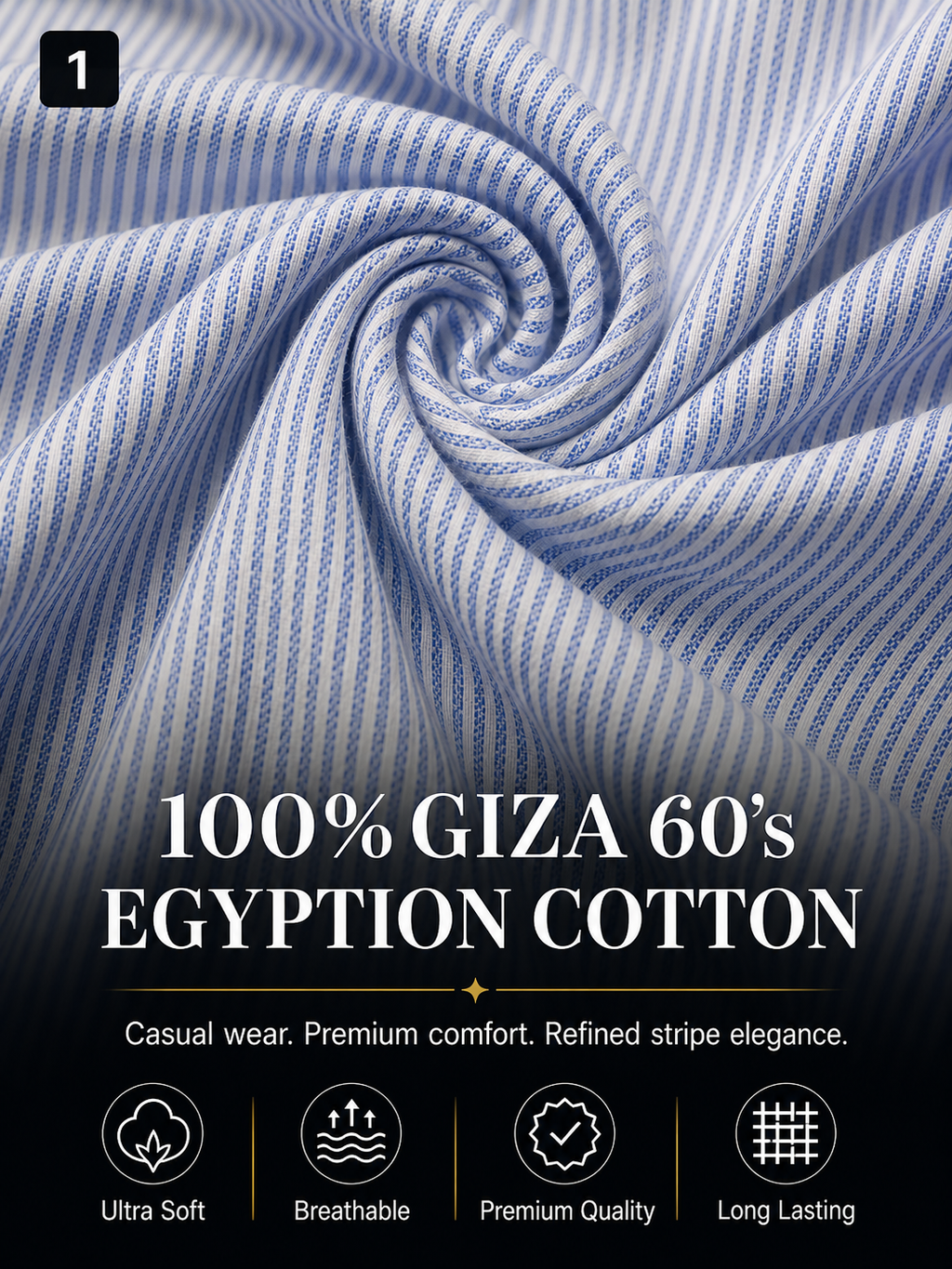 Light Blue Candy Stripe Shirt Fabric