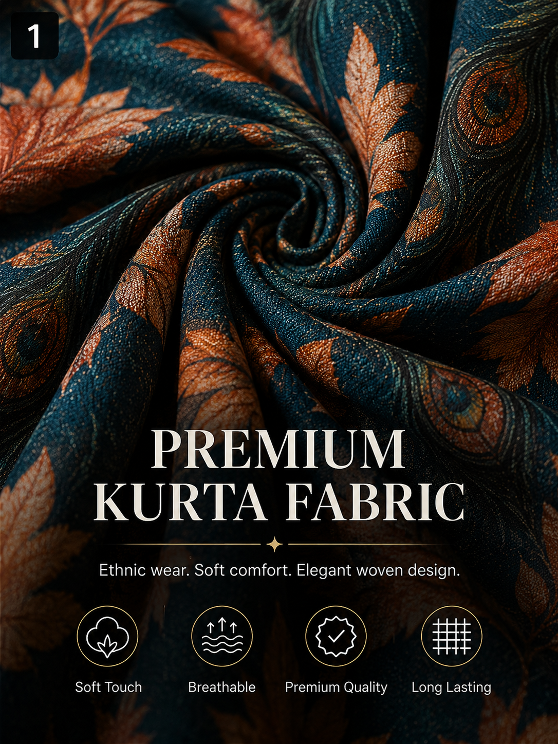 Multicolor Unstitched Kurta Fabric