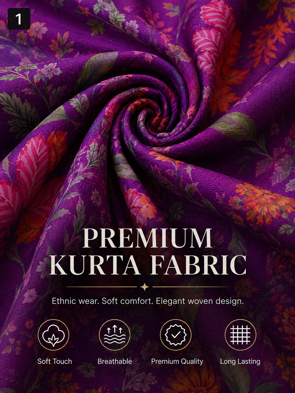 Floral Unstitched Kurta Fabric