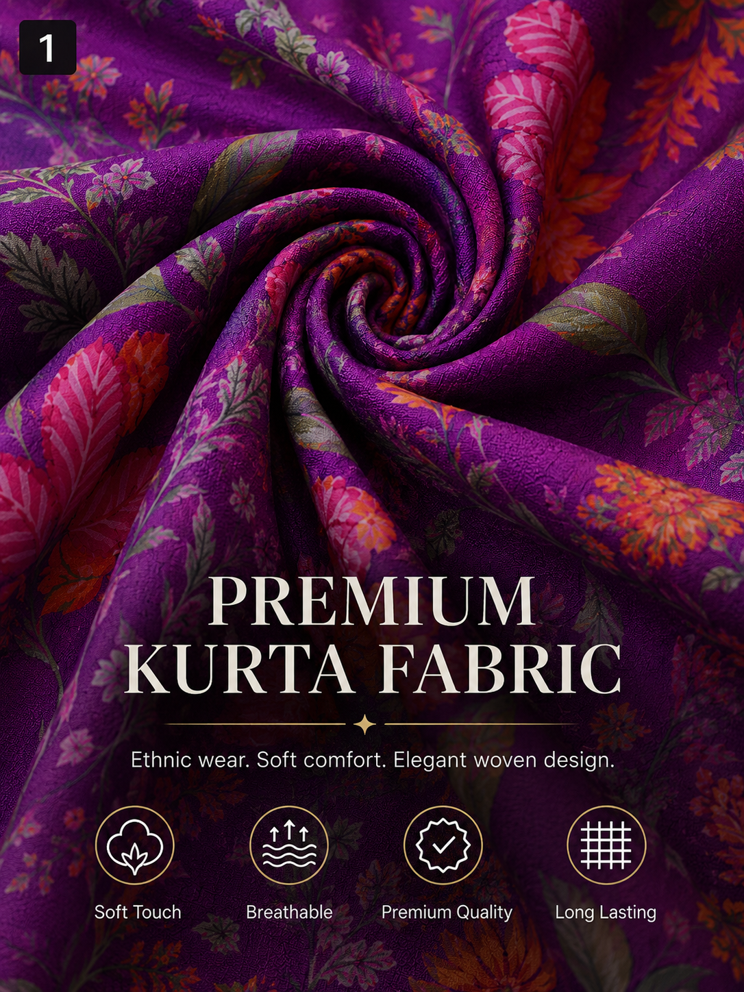 Floral Unstitched Kurta Fabric