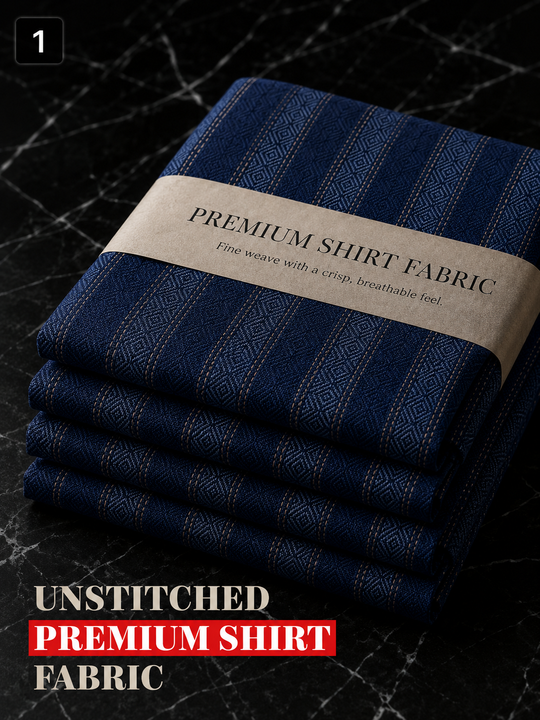 Royal Navy Textured Stripe Shirt Fabric