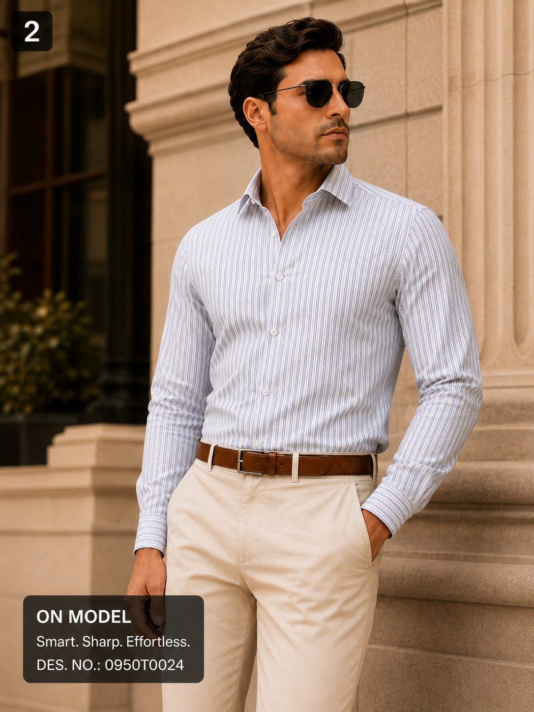 Light Blue Stripe  Shirt Fabric