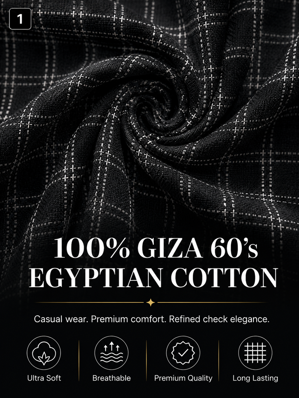 Black Check  Shirt Fabric