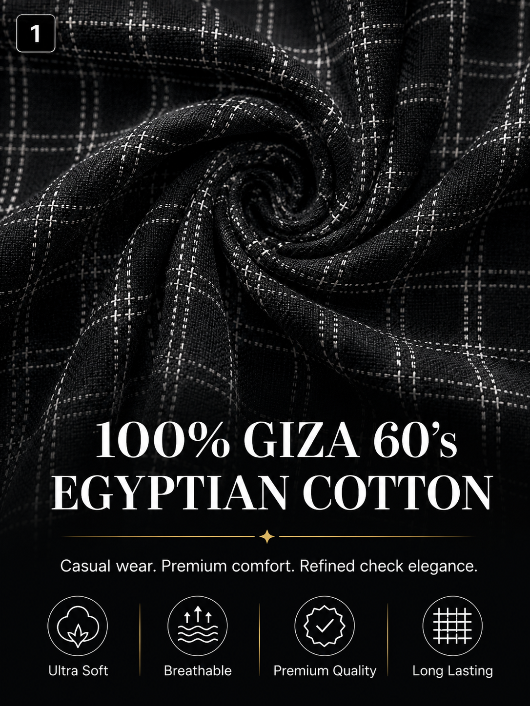 Black Check  Shirt Fabric
