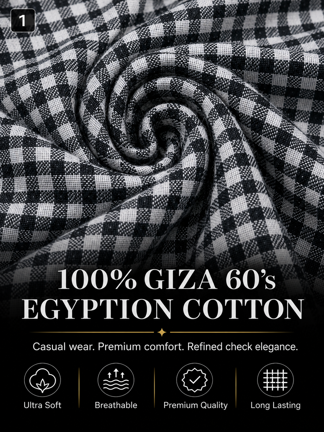 Black & White Micro Check Shirt Fabric