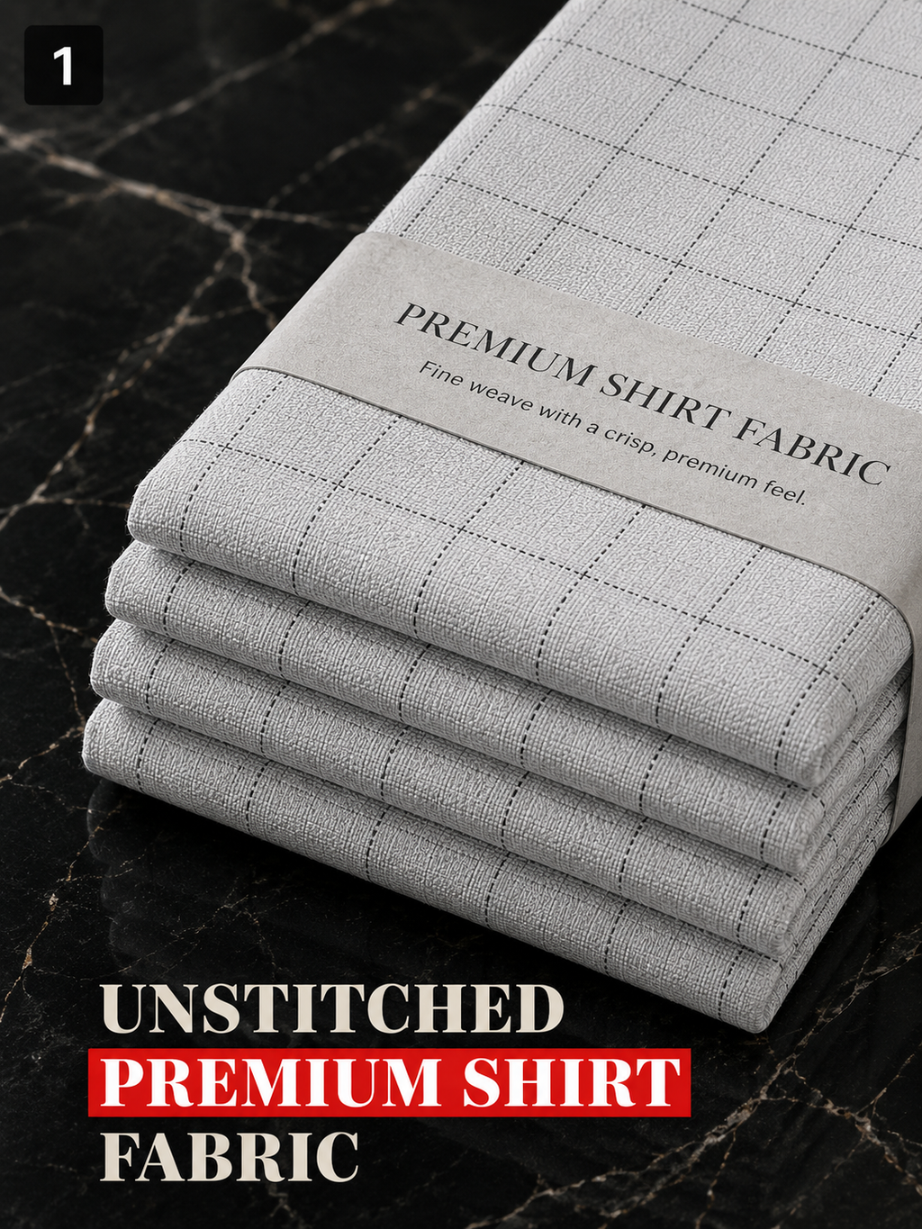 White Subtle Check Shirt Fabric