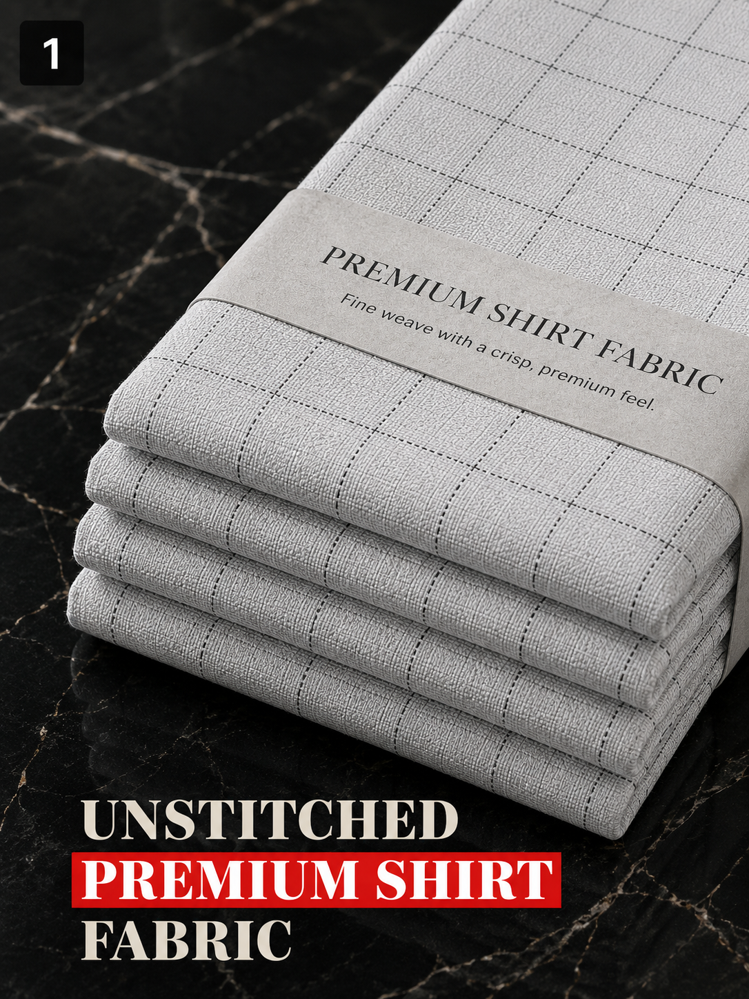 White Subtle Check Shirt Fabric