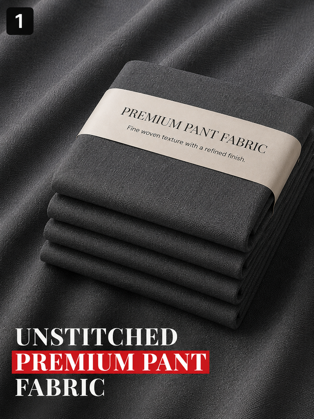 Refined Dark Grey  Trouser Fabric