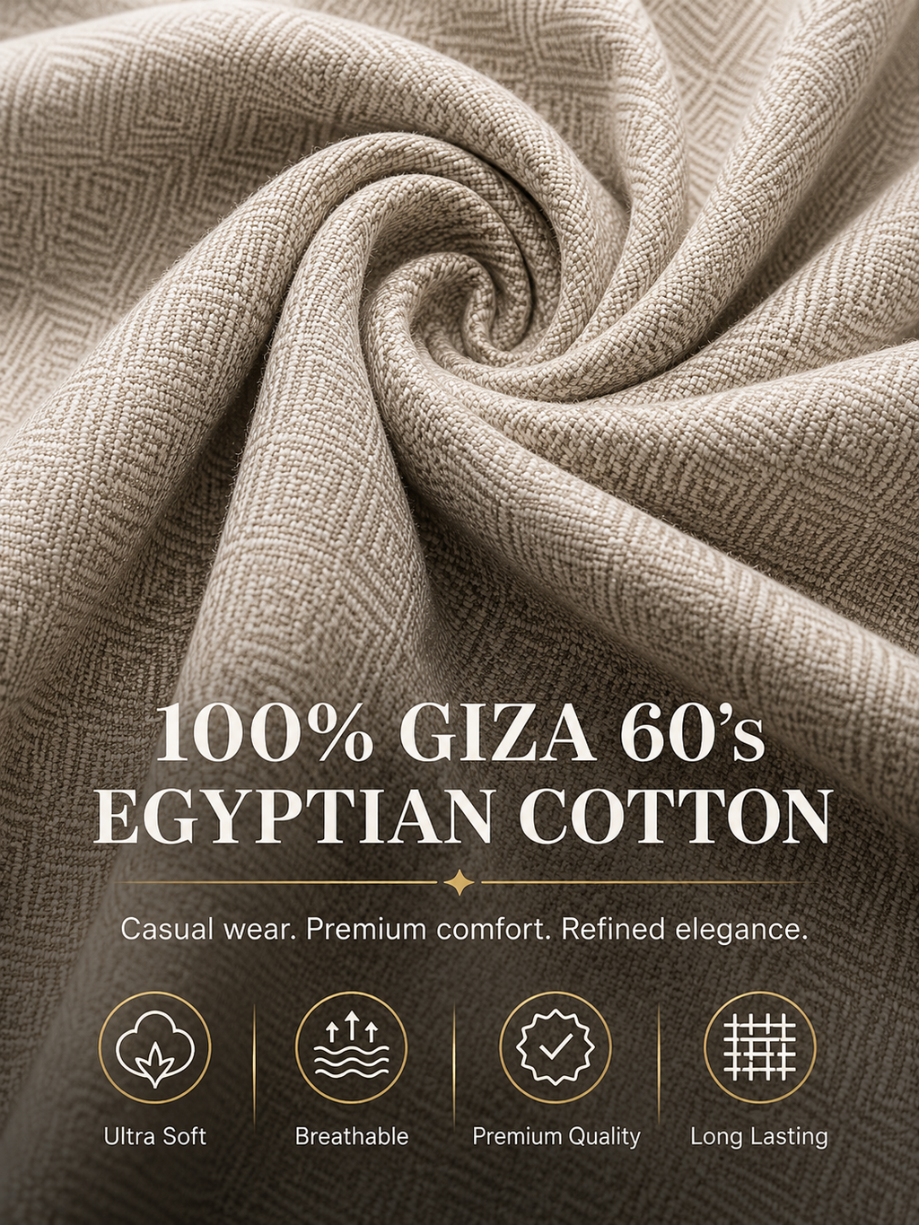 Cream Cotton-Linen Shirt Fabric