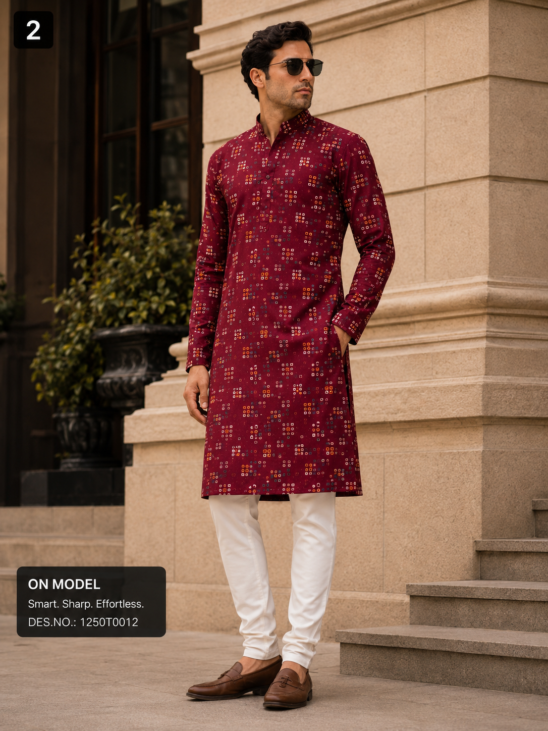 Maroon Printed Unstitched Kurta Fabric
