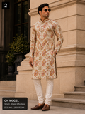 Ivory Paisley Unstitched Kurta Fabric