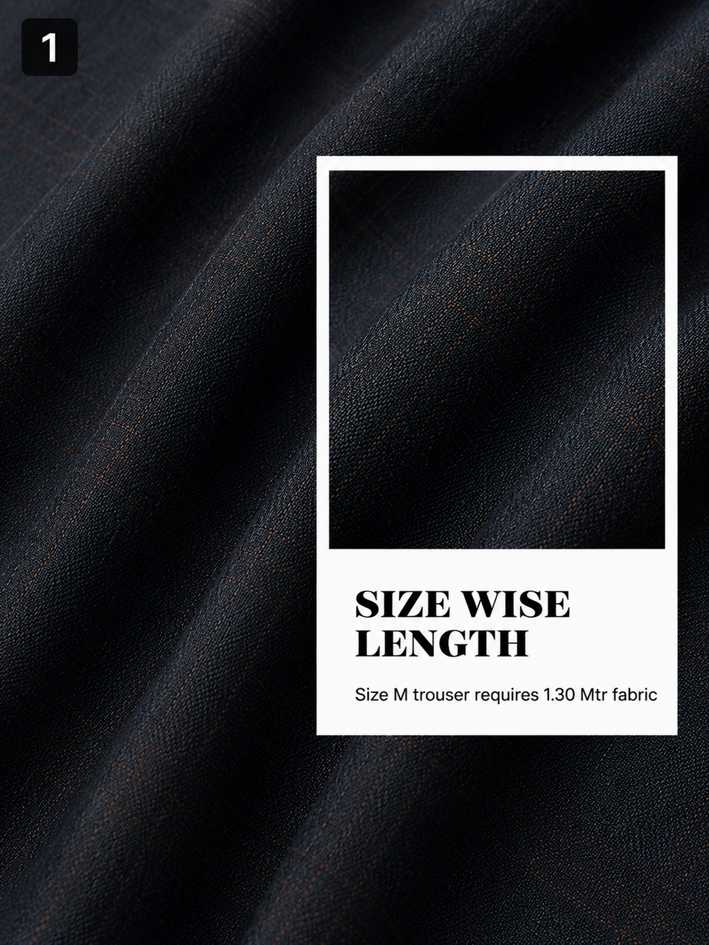 Navy Brown Windowpane Pant Fabric