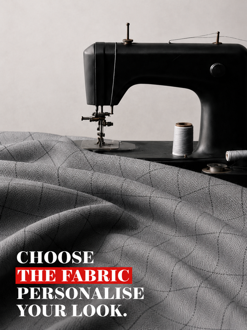Charcoal Grey Windowpane Shirt Fabric