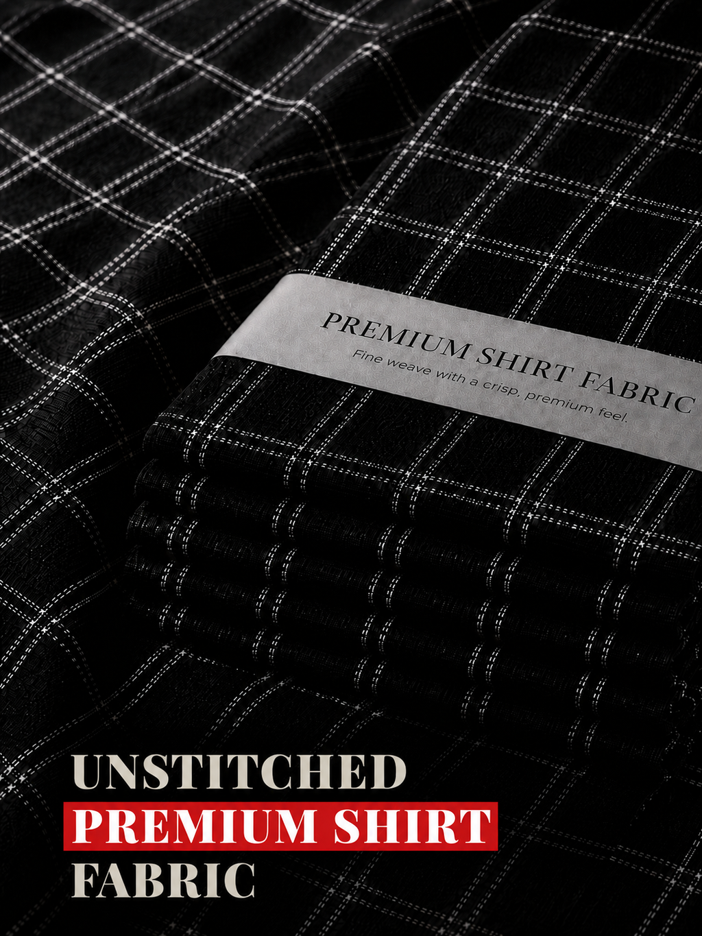 Black Check  Shirt Fabric