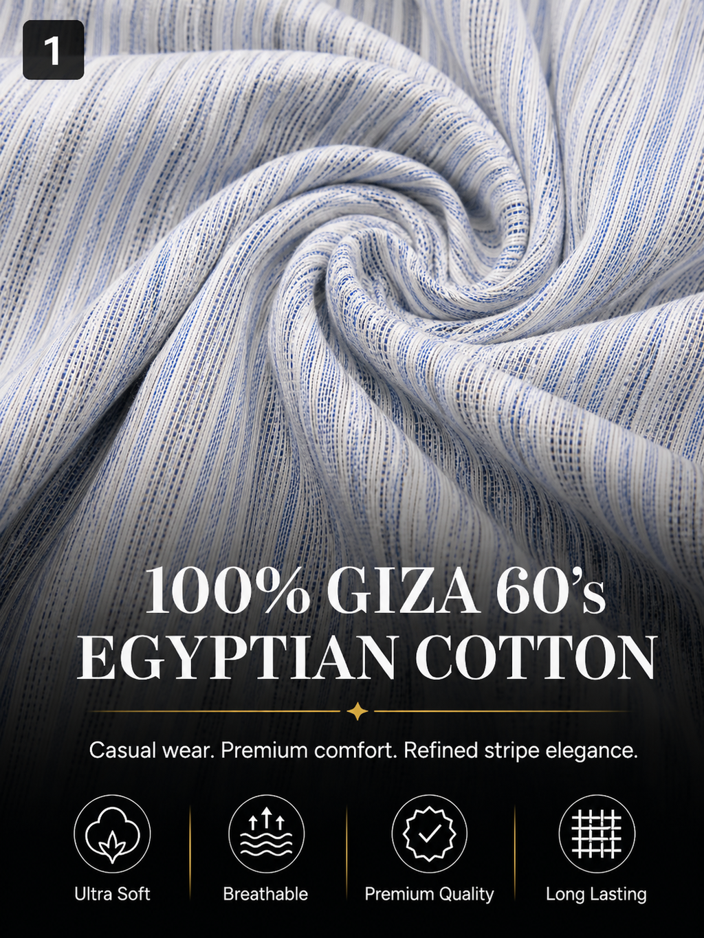Light Blue Stripe  Shirt Fabric