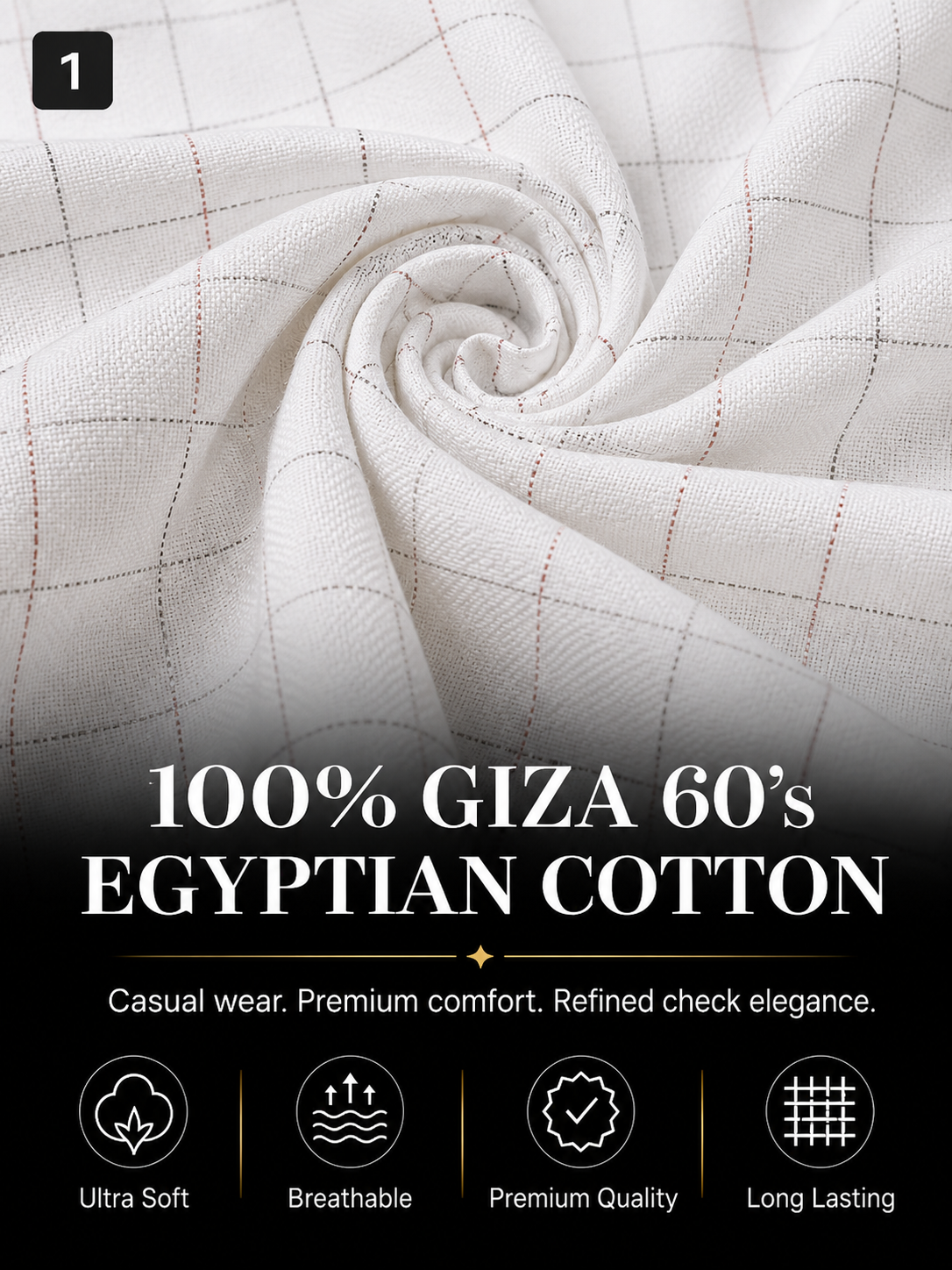 White Window Check  Shirt Fabric