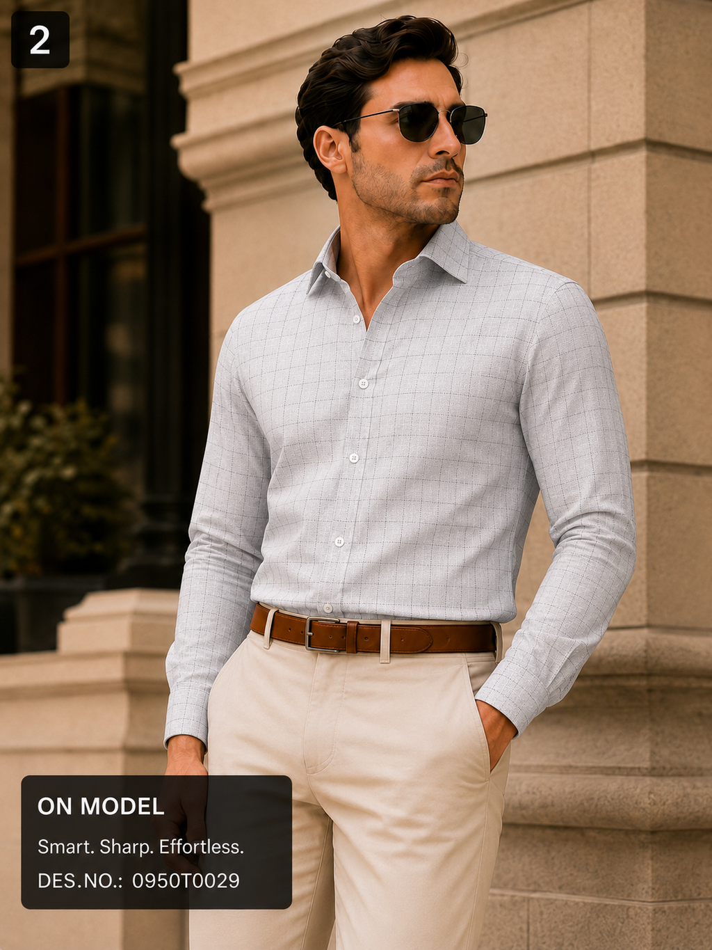 White Subtle Check Shirt Fabric
