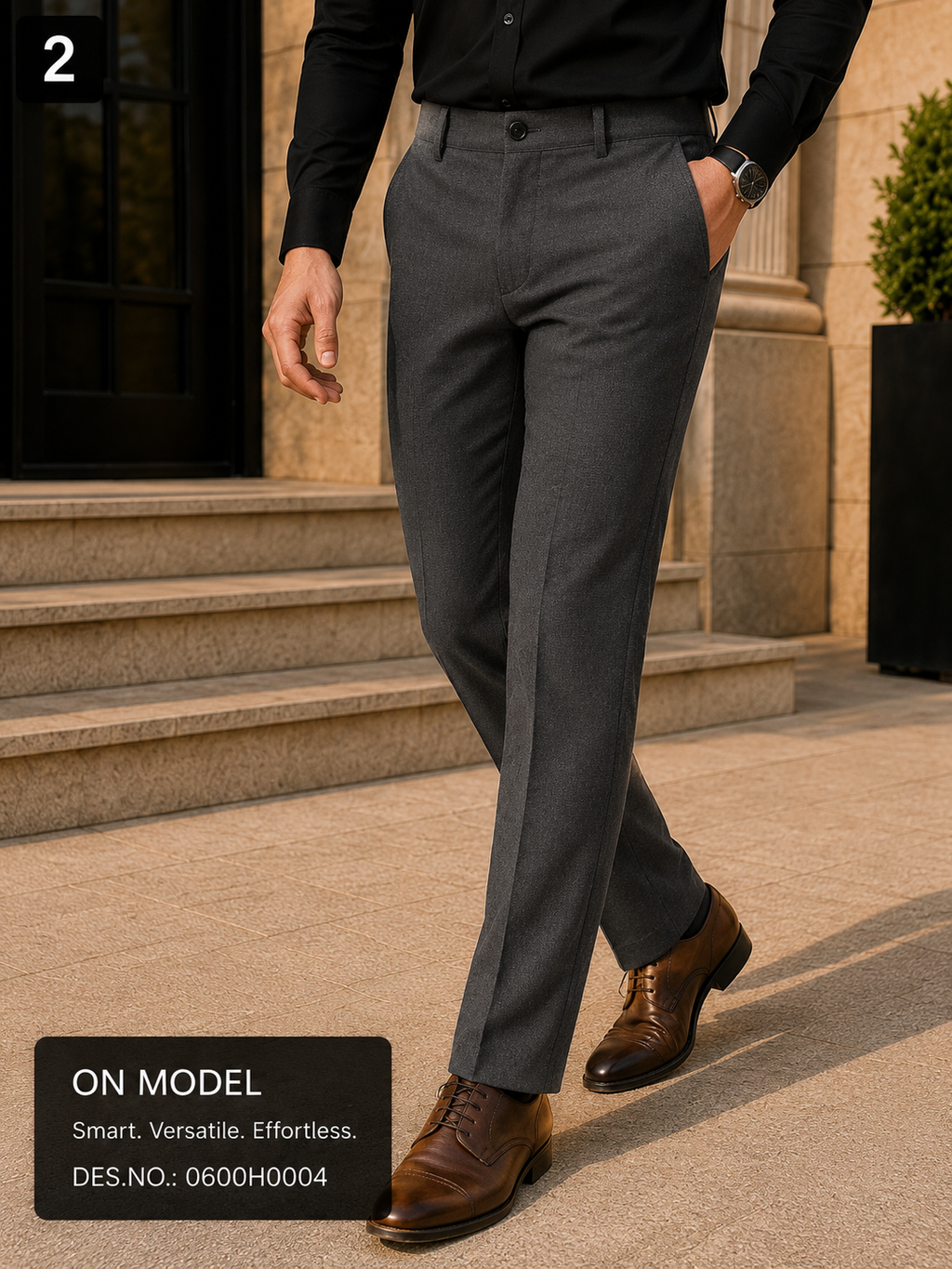 Refined Dark Grey  Trouser Fabric