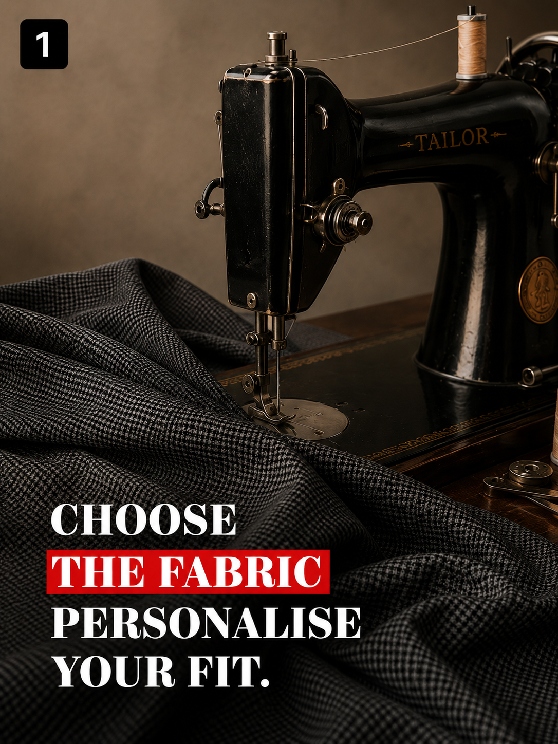 Black Micro-Checked Pant Fabric