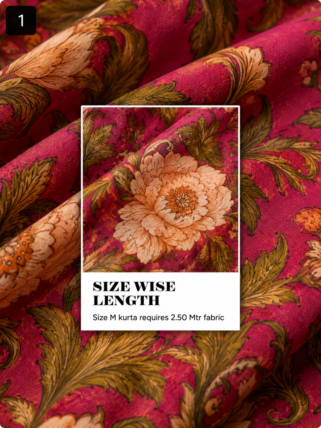 Pink Floral Kurta Fabric