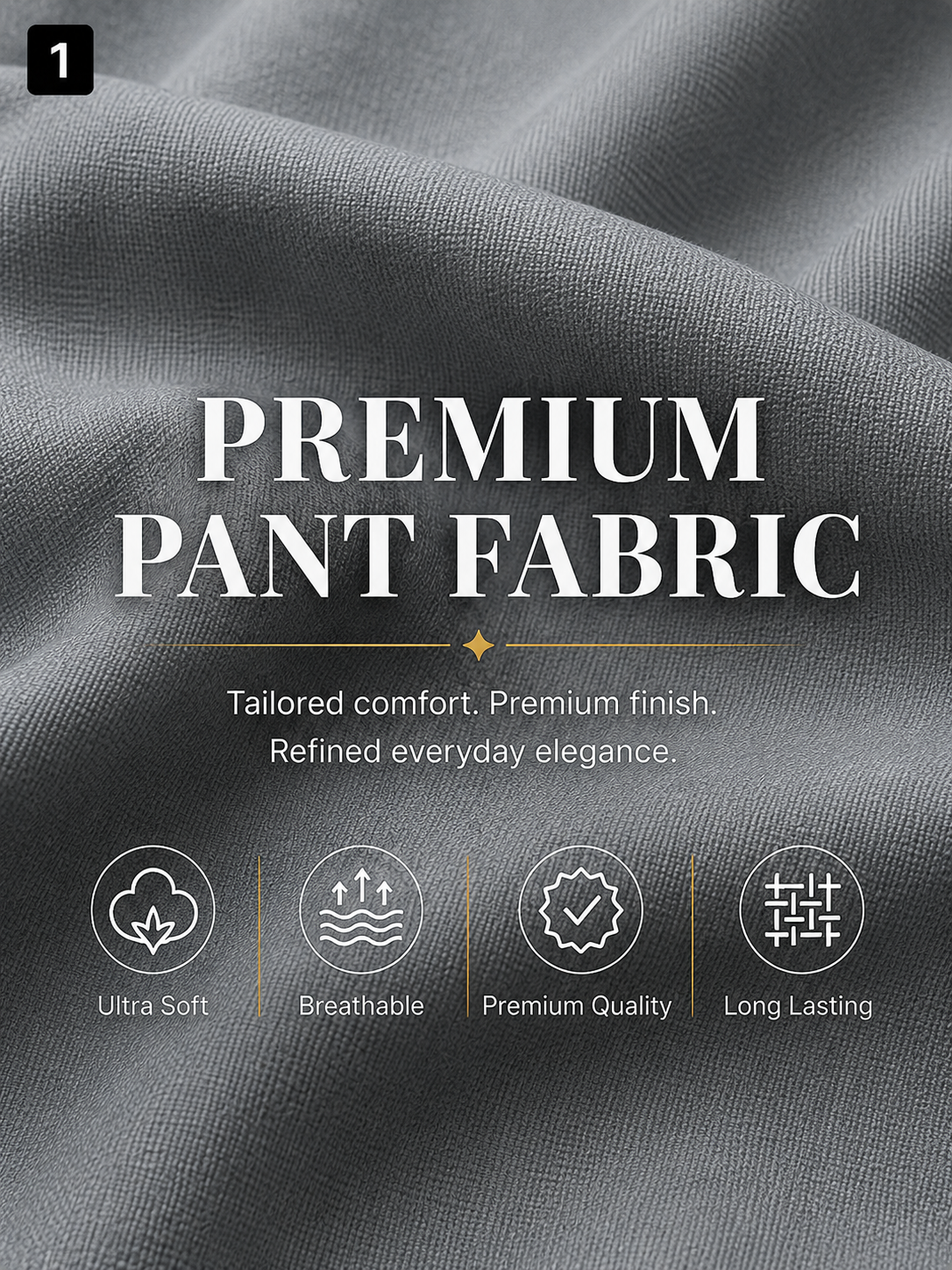 Refined Grey Trouser Fabric