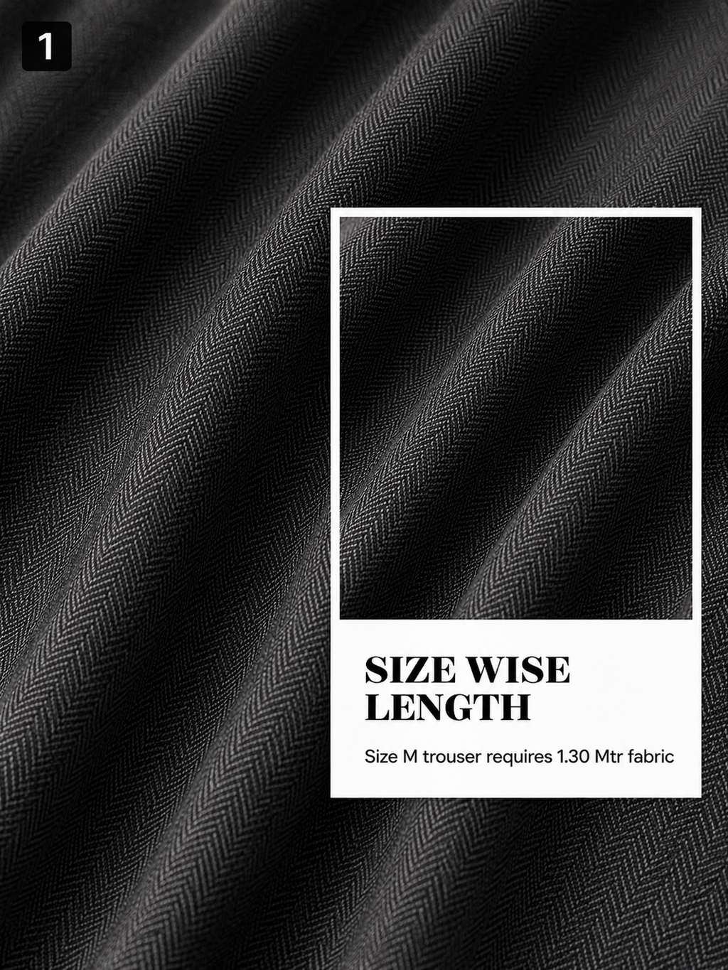 Charcoal Herringbone Pant Fabric