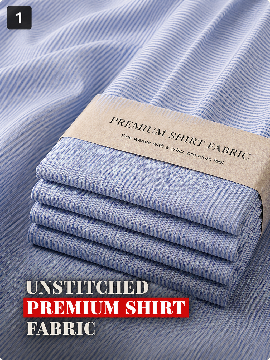 Light Blue Candy Stripe Shirt Fabric