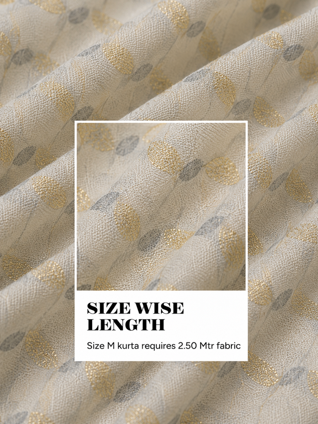 Ivory Printed Unstitched Kurta Fabric
