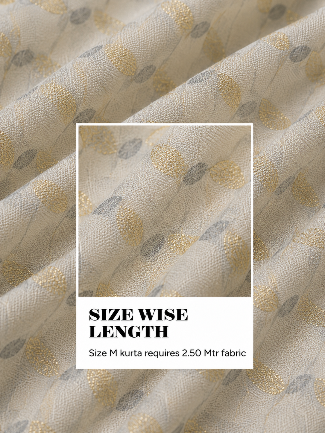 Ivory Printed Unstitched Kurta Fabric
