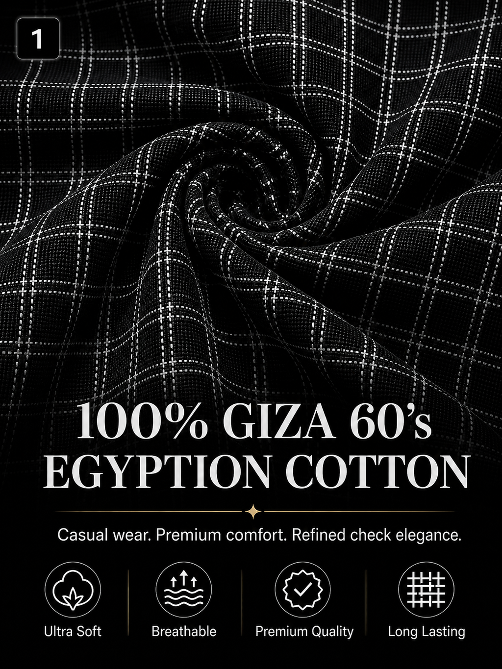Black Check  Shirt Fabric