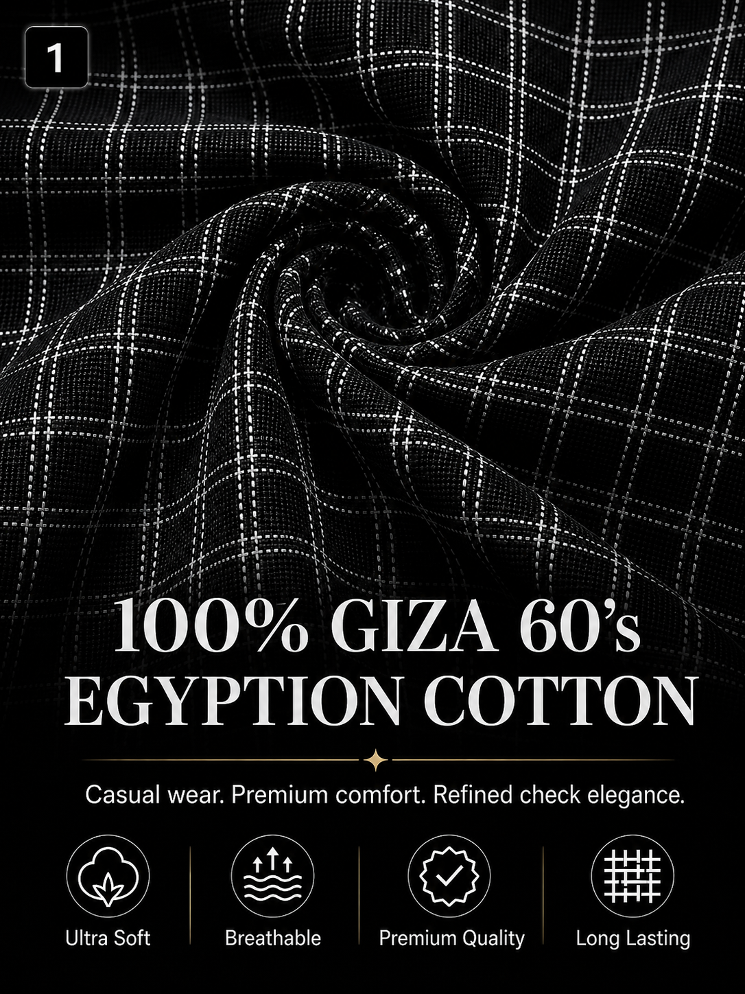 Black Check  Shirt Fabric