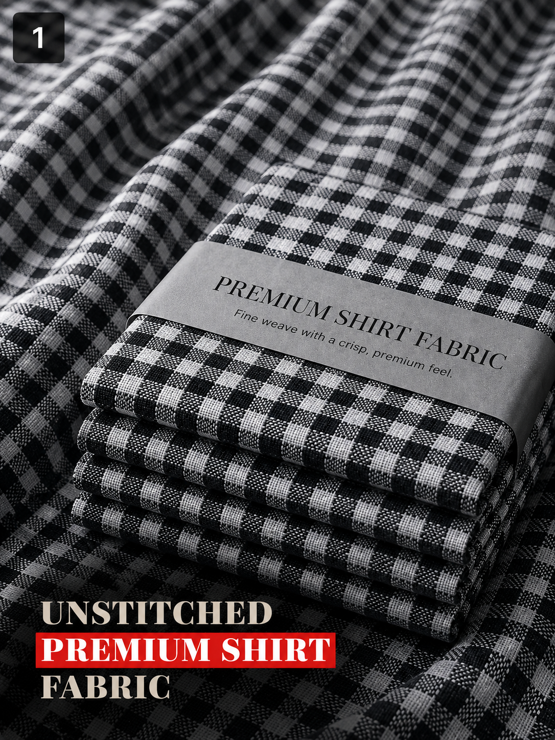 Black & White Micro Check Shirt Fabric