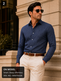 Navy Blue Stripe Shirt Fabric