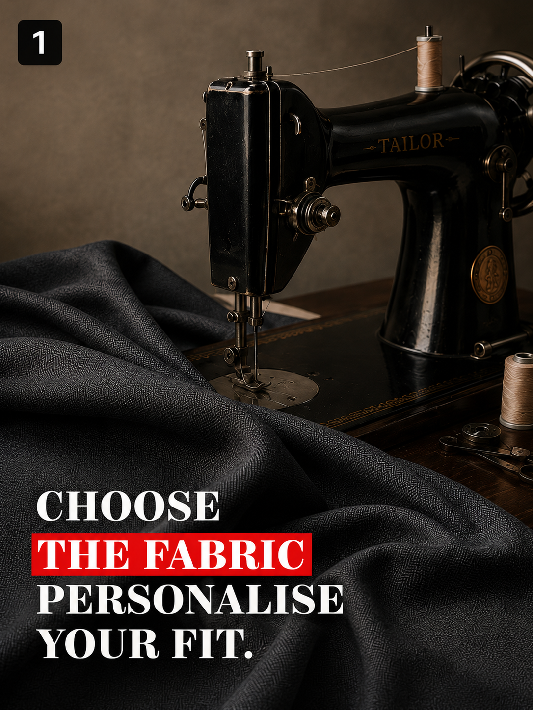 Charcoal Herringbone Pant Fabric