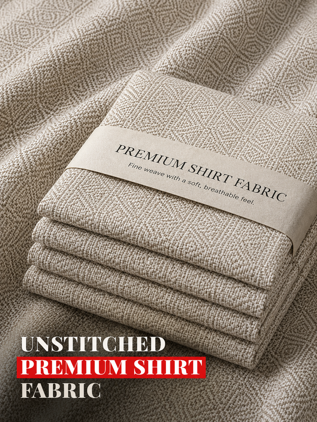 Cream Cotton-Linen Shirt Fabric