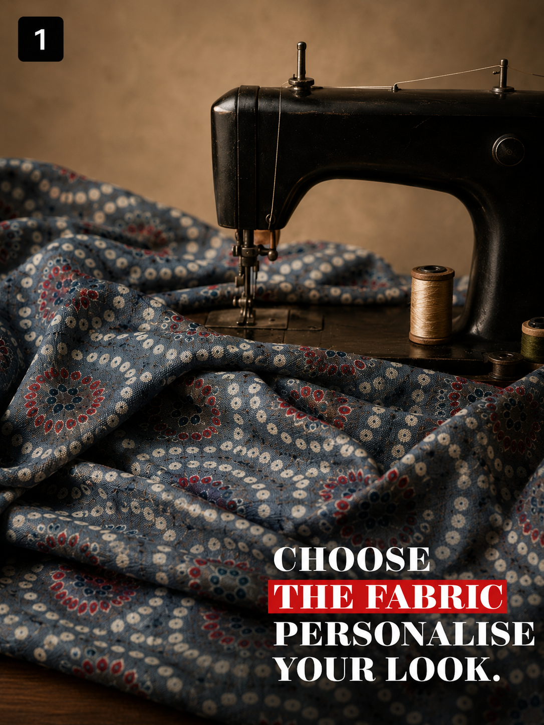 Grey Blue Printed Unstitched Kurta Fabric