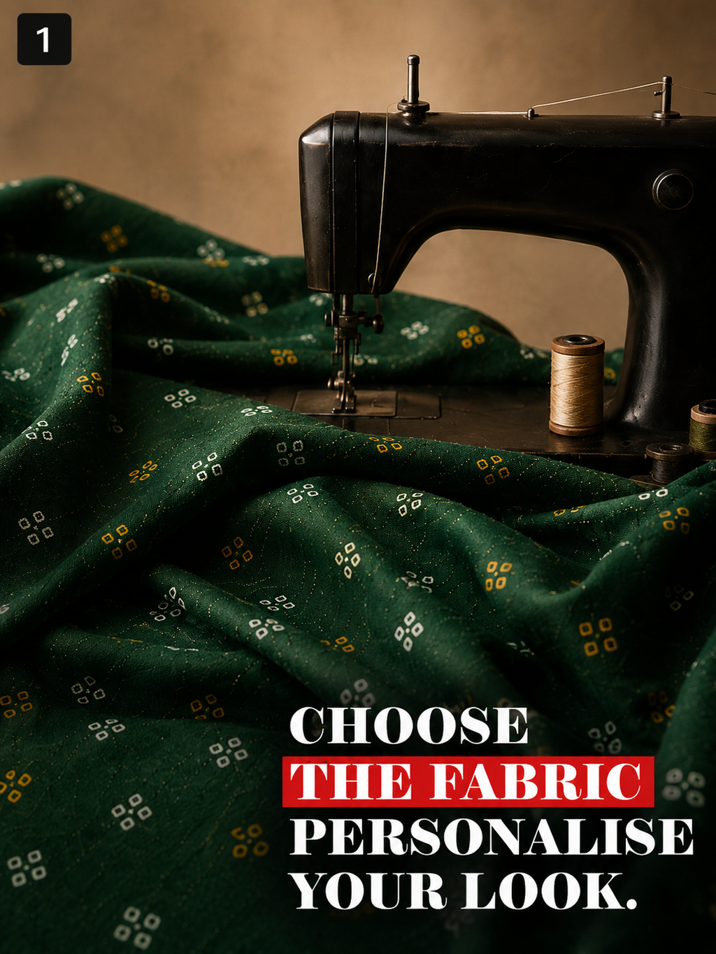 Dark Green Printed Unstitched Kurta Fabric