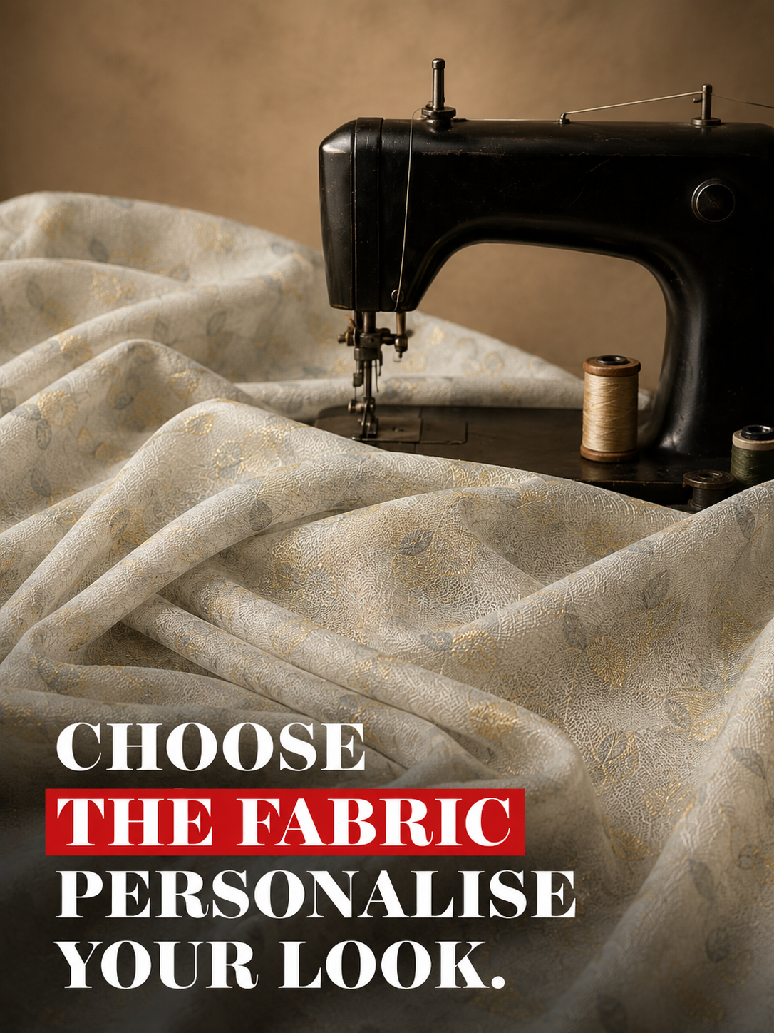 Ivory Printed Unstitched Kurta Fabric