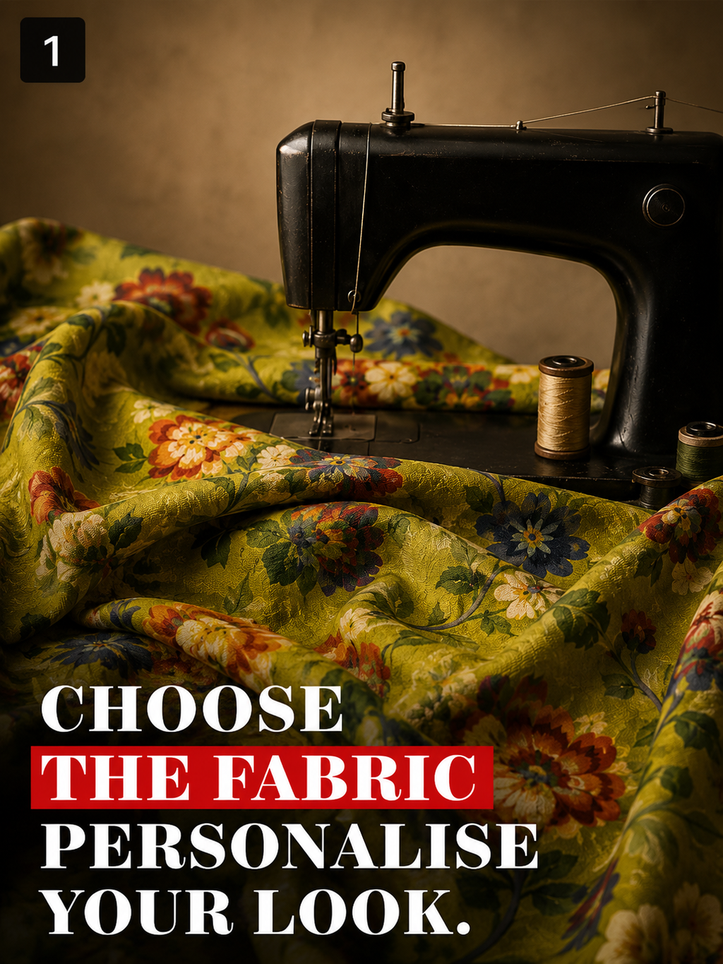 Olive Green Floral Unstitched Kurta Fabric
