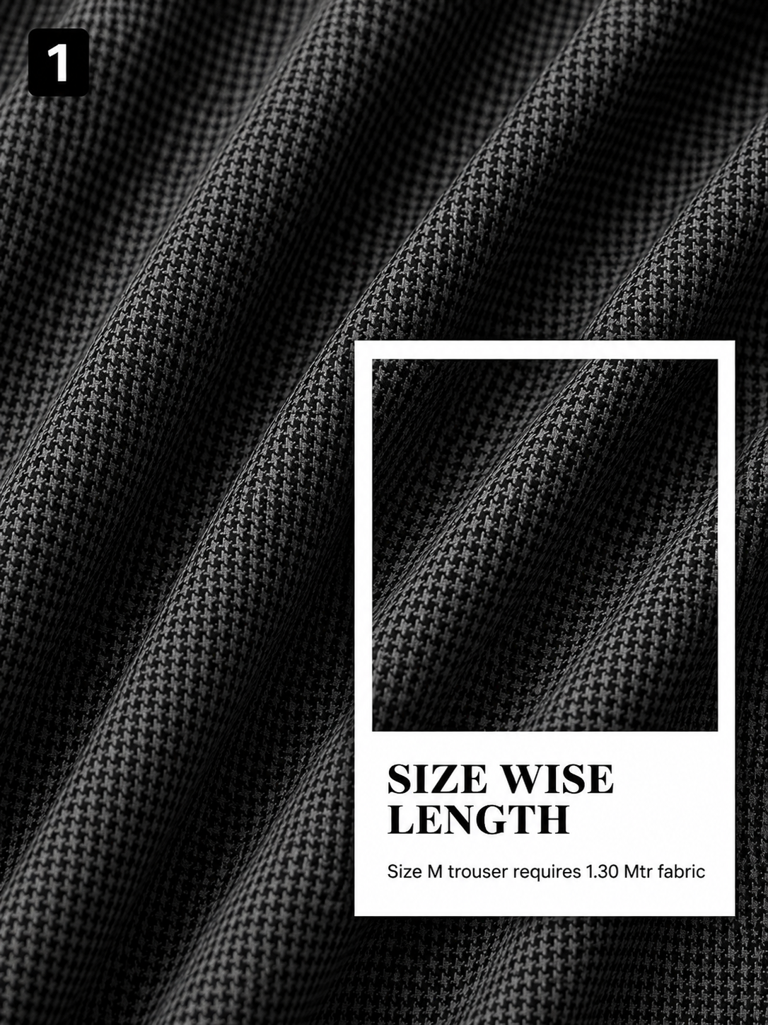 Black Micro-Checked Pant Fabric