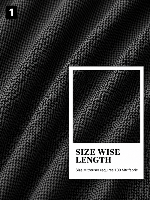 Black Micro-Checked Pant Fabric